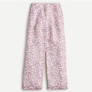 EUC J. Crew Pleated linen-blend pant in lilac giraffe print